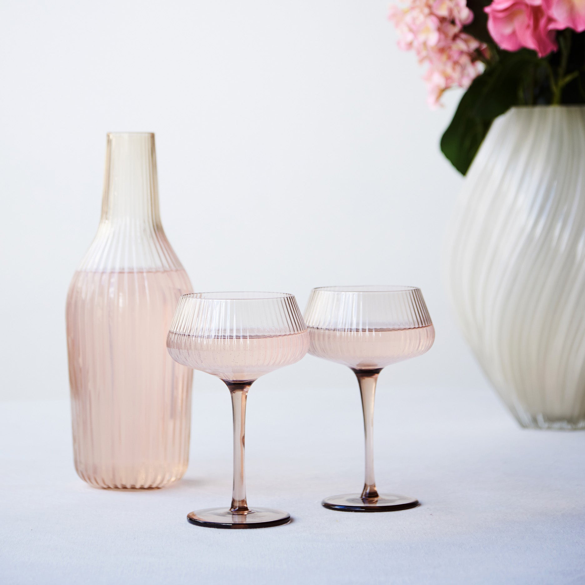 Ribbed champagneskål